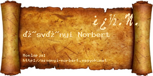 Ásványi Norbert névjegykártya