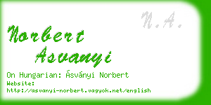 norbert asvanyi business card