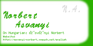 norbert asvanyi business card